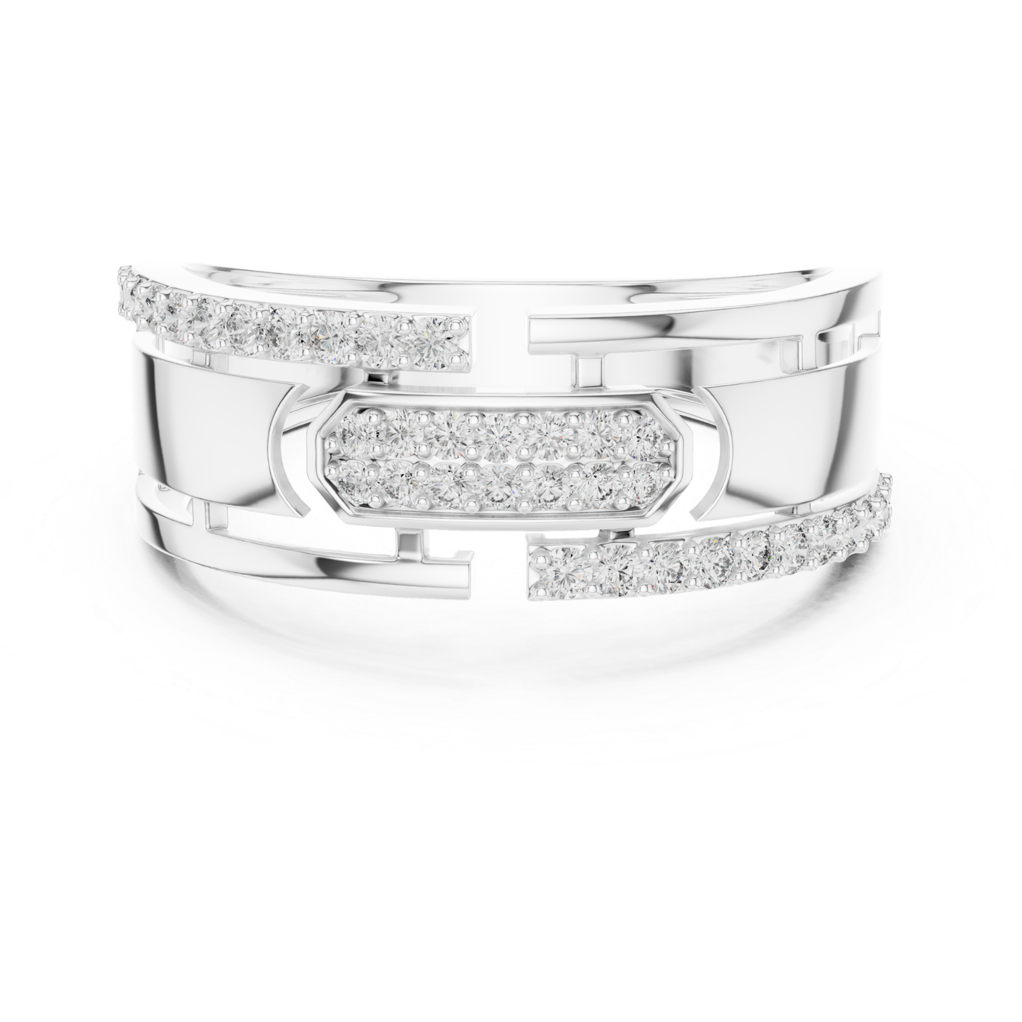 White gold round diamond designer band ring
Luxury white gold ring with round diamonds
Elegant white gold diamond fashion band ring
Stylish white gold ring with pave diamond detailing
Premium white gold modern diamond ring
High polish white gold statement ring with diamonds
Designer white gold ring featuring round cut diamonds
Bold white gold geometric diamond band ring
Modern white gold luxury diamond jewelry ring
Exclusive white gold pave diamond designer ring