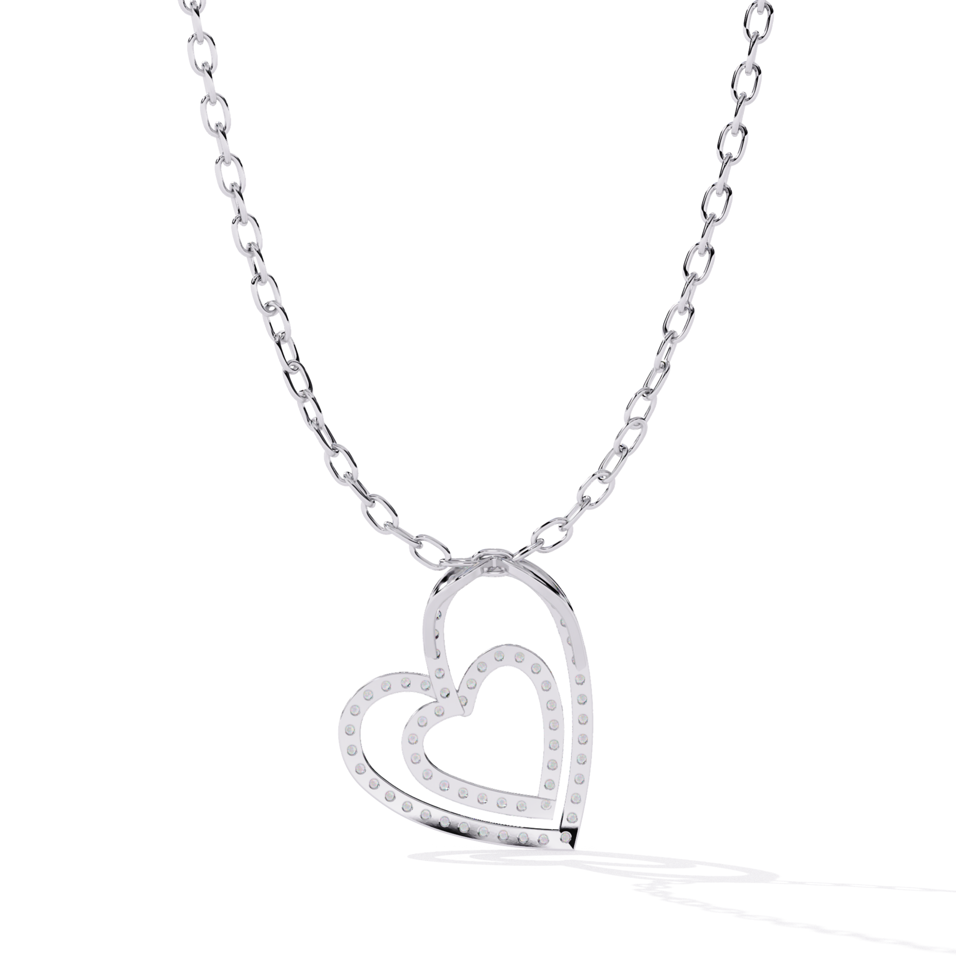 White gold round diamond double heart pendant back view
Back view of white gold double heart diamond pendant
White gold round diamond pendant reverse side
Rear view of double heart diamond pendant
White gold heart pendant back profile
Round diamond double heart pendant rear detail
White gold pendant reverse view
Double heart necklace back design
White gold heart pendant back detail
Polished white gold double heart pendant back