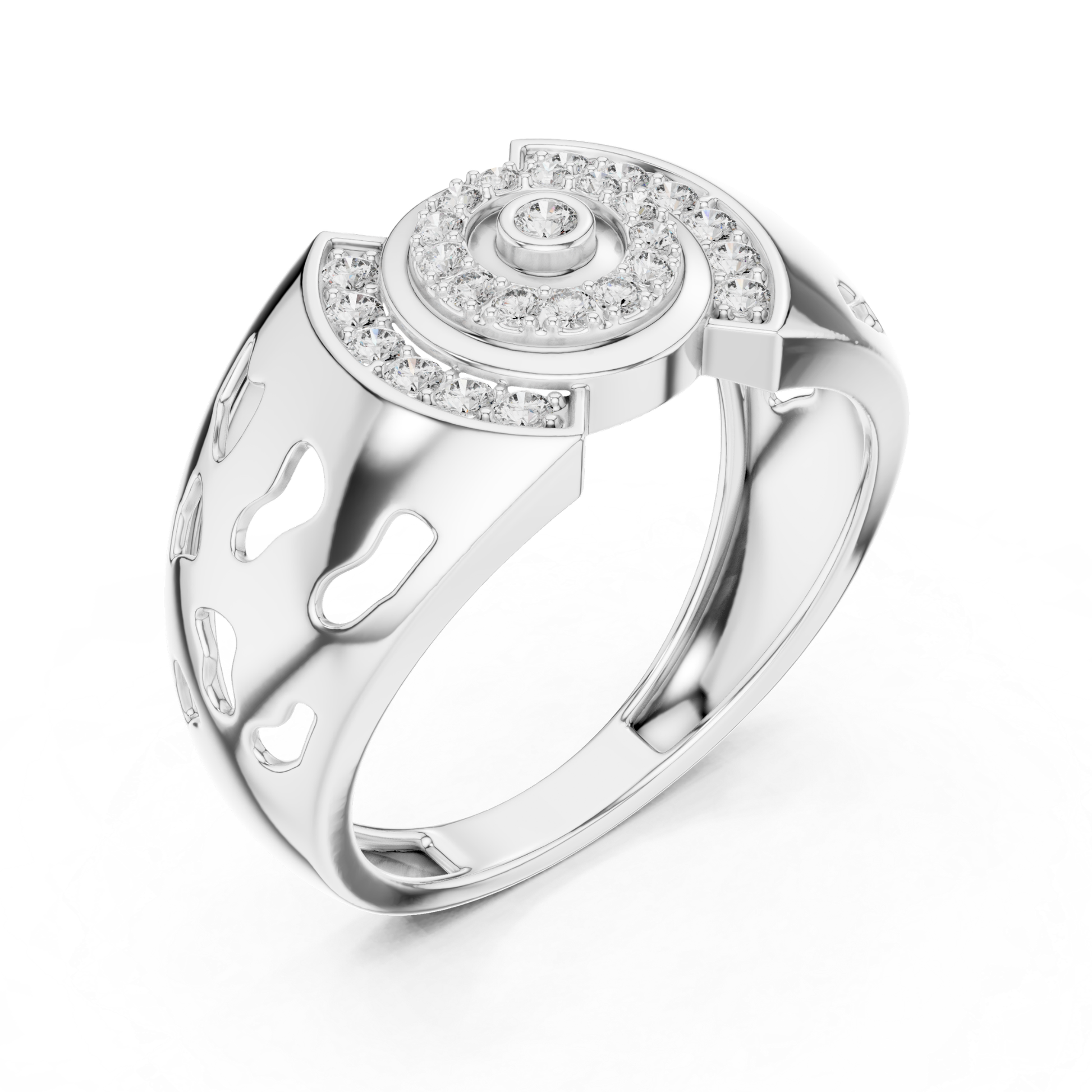 White gold round diamond fashion ring angle view
Round diamond white gold designer ring style
White gold openwork round diamond ring design
Modern white gold diamond fashion band ring
White gold circular diamond luxury ring style
Wide white gold round diamond designer ring
White gold bold round diamond fashion ring
Round diamond white gold open gallery ring
White gold luxury round diamond statement ring
White gold modern diamond wide band ring
