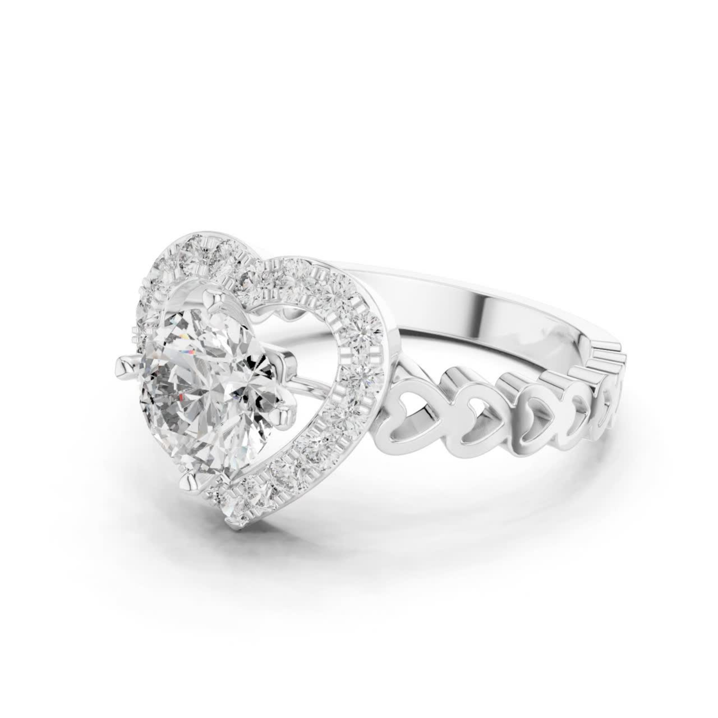White gold round diamond heart halo ring side view
Angled white gold heart halo diamond ring design
White gold heart shaped diamond ring side angle
Round diamond white gold heart halo ring profile
White gold polished heart halo diamond ring design
White gold heart frame round diamond ring angle
Modern white gold heart halo diamond ring style
White gold diamond heart ring with open gallery
Elegant white gold heart halo engagement ring
White gold round diamond heart ring side profile