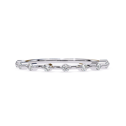 White gold band with round diamonds front
Round diamond line band in white gold
White gold round diamond row ring
Front profile white gold round diamond band
White gold slim band with round stones
Round diamond set white gold band
White gold band featuring round diamonds
Straight view white gold round diamond ring
White gold round diamond strip band
White gold ring with round diamond line