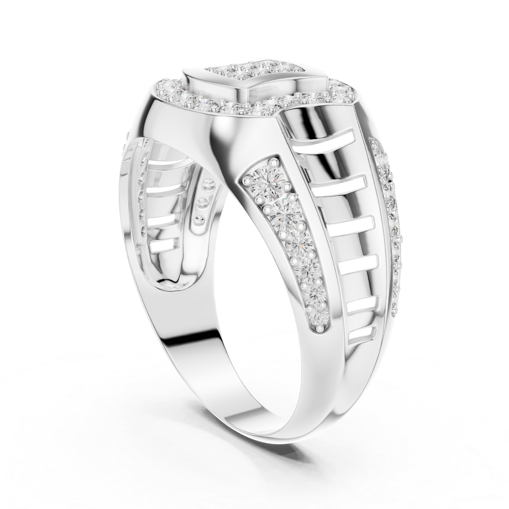 White gold round diamond luxury ring design
Bold white gold pavé diamond cocktail ring for men
White gold geometric diamond fashion statement ring
Luxury white gold round diamond wide band ring
Modern white gold diamond ring with pavé details
Designer white gold round diamond band ring
White gold chunky diamond ring with bold structure
Round diamond white gold luxury fashion ring design
White gold diamond statement ring with side detailing
Pavé round diamond white gold cocktail style ring