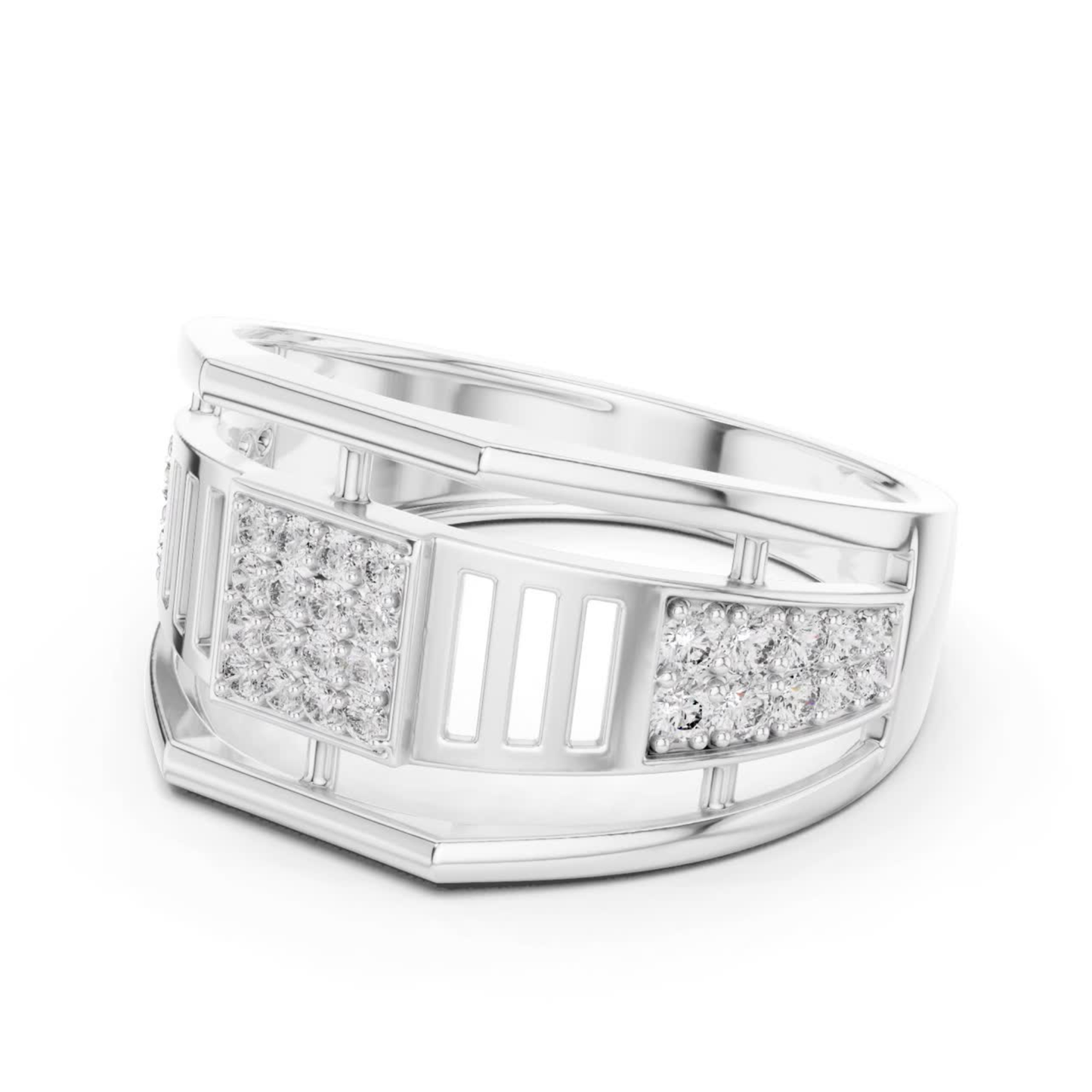 White gold modern open ring with round diamonds
Elegant white gold geometric diamond band ring
White gold designer ring with pave diamonds
Modern white gold statement ring for women
Luxury white gold open frame diamond ring
Stylish white gold wide band diamond ring
Fine jewelry white gold round diamond ring
Unique white gold geometric fashion ring design
Handmade white gold diamond ring closeup view
White gold contemporary ring with sparkling diamonds