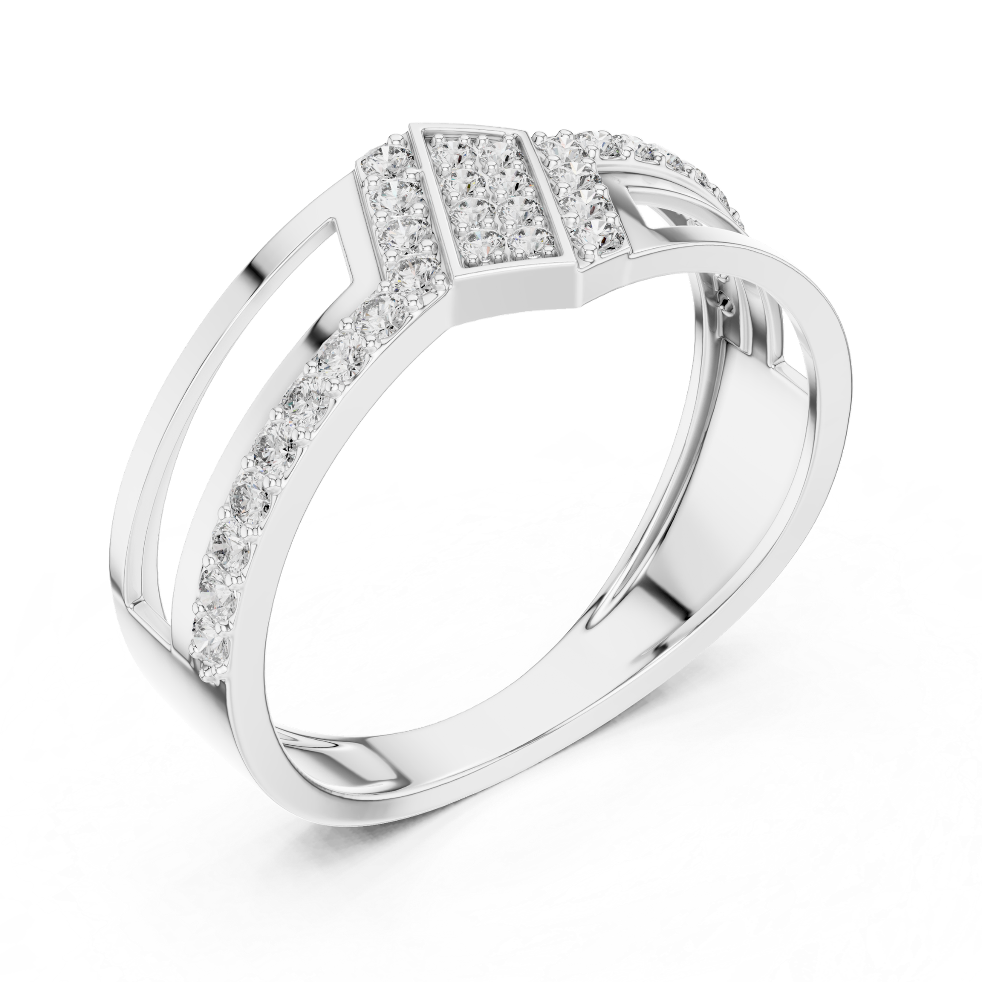 White gold round diamond open split band ring
Modern white gold round diamond fashion ring
White gold geometric pave diamond band ring
Round diamond white gold statement style ring
White gold open shank diamond band ring
Contemporary white gold round diamond ring design
White gold layered round diamond fashion band
Round diamond white gold crossover band ring
White gold polished diamond open ring design
Elegant white gold round diamond band ring