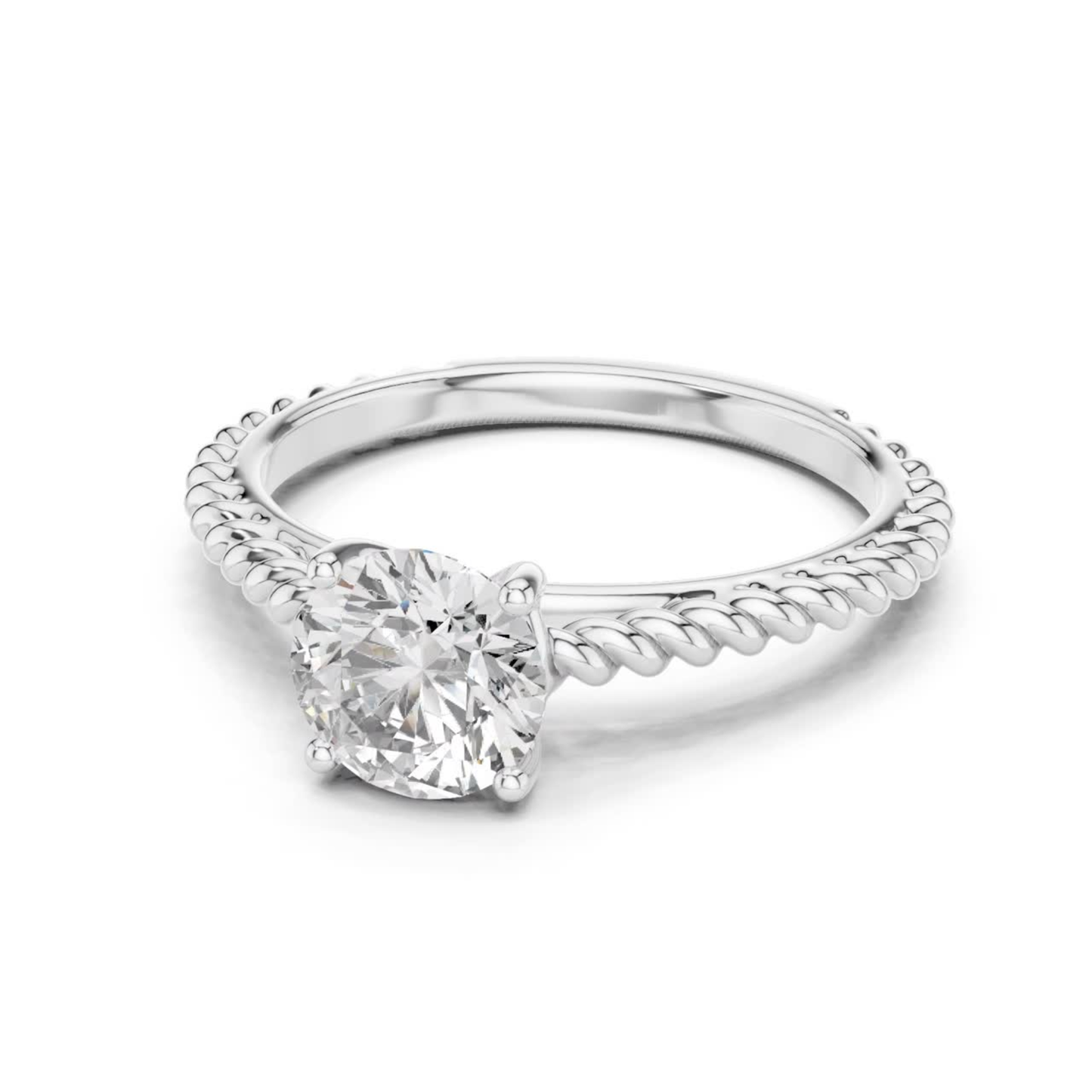 White gold round diamond rope band ring angle view
White gold round solitaire rope band ring angle
Round diamond rope band ring in white gold angle
White gold four prong round diamond ring angle
Round brilliant diamond rope band solitaire ring
Polished white gold round diamond rope band ring
White gold twisted rope band diamond ring angle
Classic round diamond rope band gold ring
White gold solitaire ring with rope band detail
Round diamond white gold rope band setting