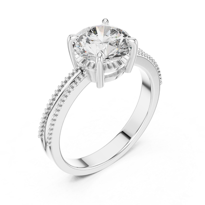 White gold round diamond split band ring angled view
Angled white gold round diamond split band ring
White gold solitaire ring with split shank
Four prong white gold round diamond ring
Round diamond white gold split band engagement ring
White gold ring with double beaded split band
Raised round diamond white gold solitaire ring
Polished white gold split shank diamond ring
Round brilliant diamond white gold split ring
White gold engagement ring with round diamond