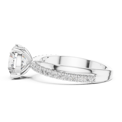 Side view round diamond ring in white gold with split shank pave band
White gold round solitaire ring with pave diamonds
Round cut diamond ring in white gold side profile
White gold diamond ring with split shank band
Classic round diamond engagement ring in white gold
White gold ring with round center diamond
Four prong round diamond ring with pave band
Elegant white gold split shank diamond ring
Minimal round diamond ring in white gold
White gold pave diamond engagement ring