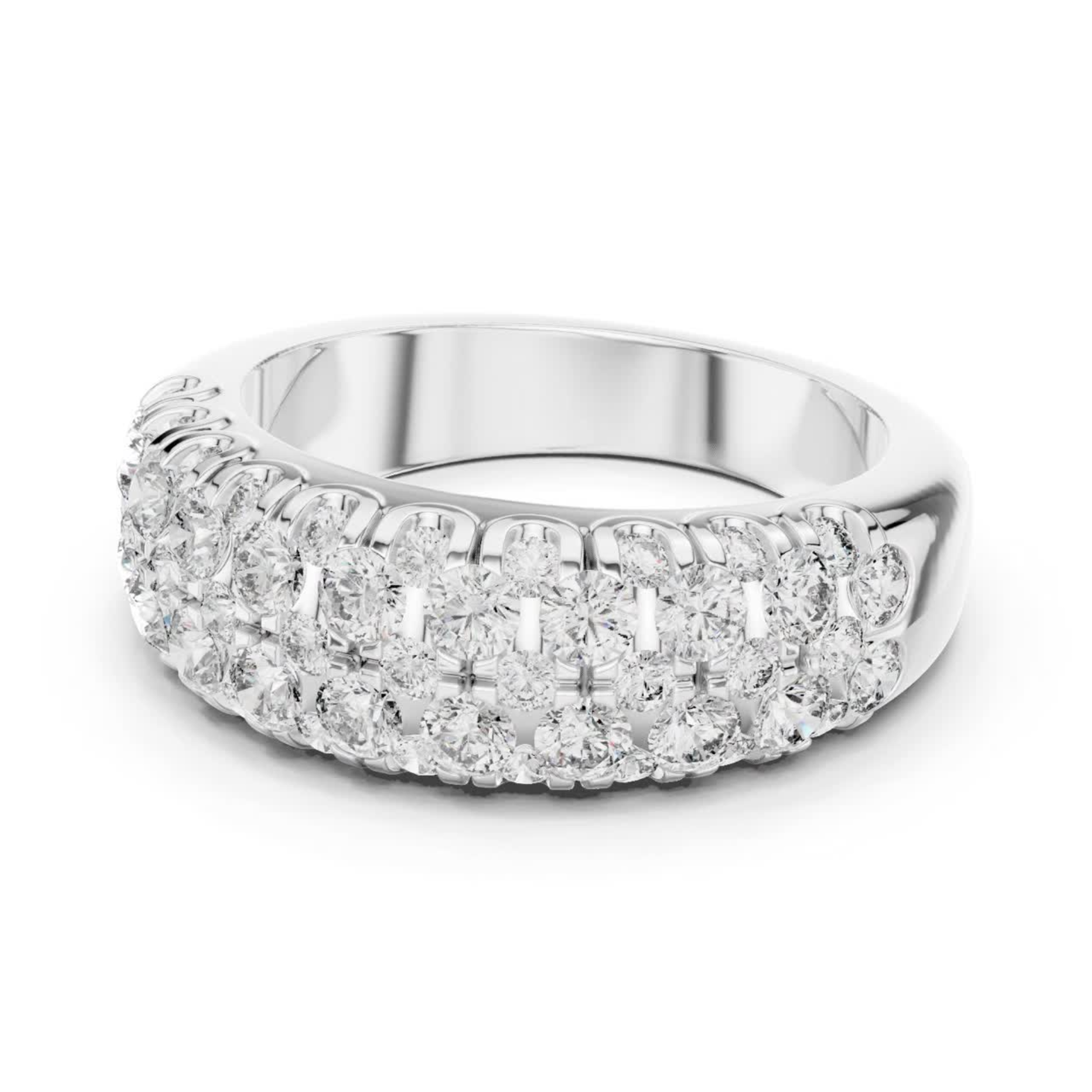 Side view white gold multi row diamond band ring
White gold diamond band ring side angle view
Side profile white gold round diamond statement band
White gold wide diamond ring with side perspective
Angled view white gold multi row diamond ring
White gold Pave diamond band ring side view
Side angle white gold round diamond anniversary band
Luxury white gold diamond band ring side profile
White gold layered diamond ring with angled view
Side view white gold wide band with round diamonds