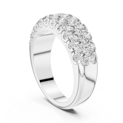 Vertical view white gold multi row diamond band ring
White gold round diamond band ring upright angle view
White gold diamond ring vertical perspective
Multi row white gold diamond ring with upright display
White gold luxury diamond band with vertical profile
White gold Pave diamond band ring vertical view
Wide white gold anniversary band with round diamonds
Upright white gold multi diamond fashion ring
White gold layered diamond band with standing angle
Bold white gold round diamond ring vertical display