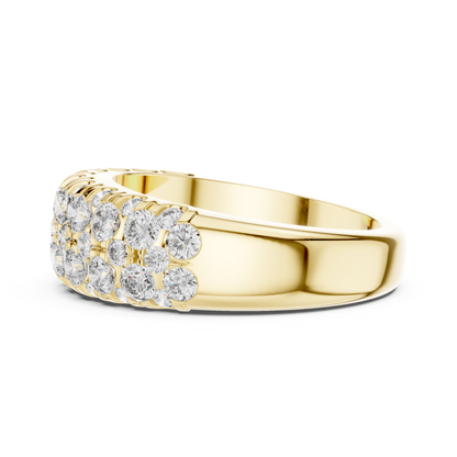 Angled view yellow gold multi row diamond band ring
Yellow gold round diamond band ring side perspective
Yellow gold statement diamond ring angled profile view
Wide yellow gold diamond band with round stones
Yellow gold layered diamond ring with angled design
Yellow gold Pave diamond band ring angled view
Luxury yellow gold multi diamond anniversary band
Side perspective yellow gold round diamond ring
Bold yellow gold wide band with brilliant diamonds
Yellow gold multi row diamond ring side angle profile