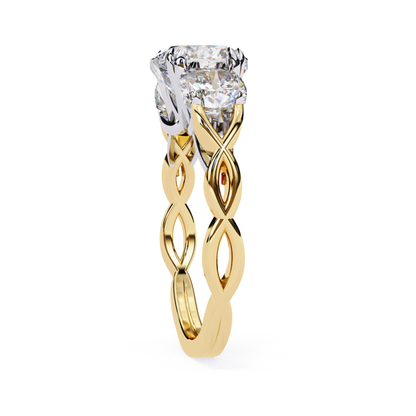 Yellow gold cushion diamond side view
Cushion diamond infinity band
Yellow gold cushion stone ring
Cushion cut diamond side profile
Yellow gold cushion diamond setting
Cushion diamond open band
Yellow gold infinity ring detail
Cushion diamond band design
Yellow gold cushion ring side
Cushion cut diamond infinity ring