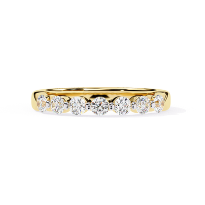 Yellow gold diamond band front view
Gold band with round diamonds front
Yellow gold ring diamond row view
Gold diamond band straight view
Yellow gold ring with diamond line
Gold band round diamond setting
Yellow gold diamond ring front
Gold ring with aligned diamonds
Yellow gold band diamond detail
Gold diamond band clean view