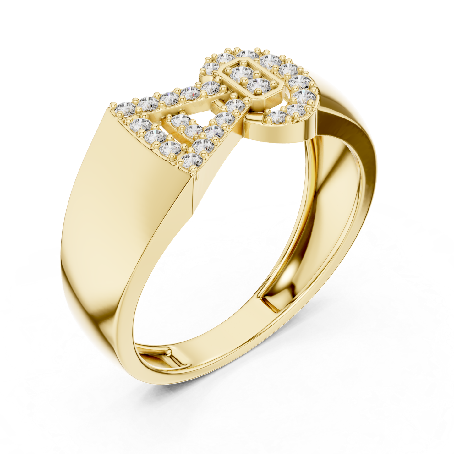 Perspective view yellow gold diamond buckle ring
Yellow gold buckle halo ring angled view
Round diamond buckle ring three quarter view
Yellow gold geometric buckle diamond ring
Angled perspective yellow gold statement ring
Yellow gold diamond buckle band design
Three quarter profile diamond buckle ring
Yellow gold pavé buckle ring angle view
Round diamond halo buckle gold ring
Yellow gold fashion buckle ring perspective