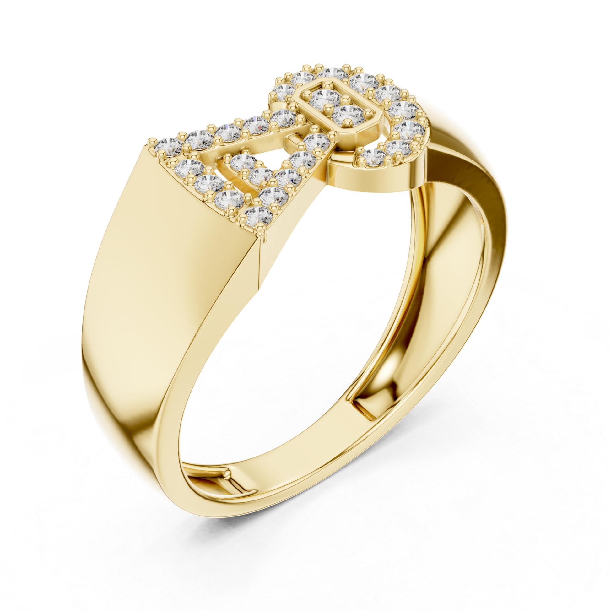 Perspective view yellow gold diamond buckle ring
Yellow gold buckle halo ring angled view
Round diamond buckle ring three quarter view
Yellow gold geometric buckle diamond ring
Angled perspective yellow gold statement ring
Yellow gold diamond buckle band design
Three quarter profile diamond buckle ring
Yellow gold pavé buckle ring angle view
Round diamond halo buckle gold ring
Yellow gold fashion buckle ring perspective