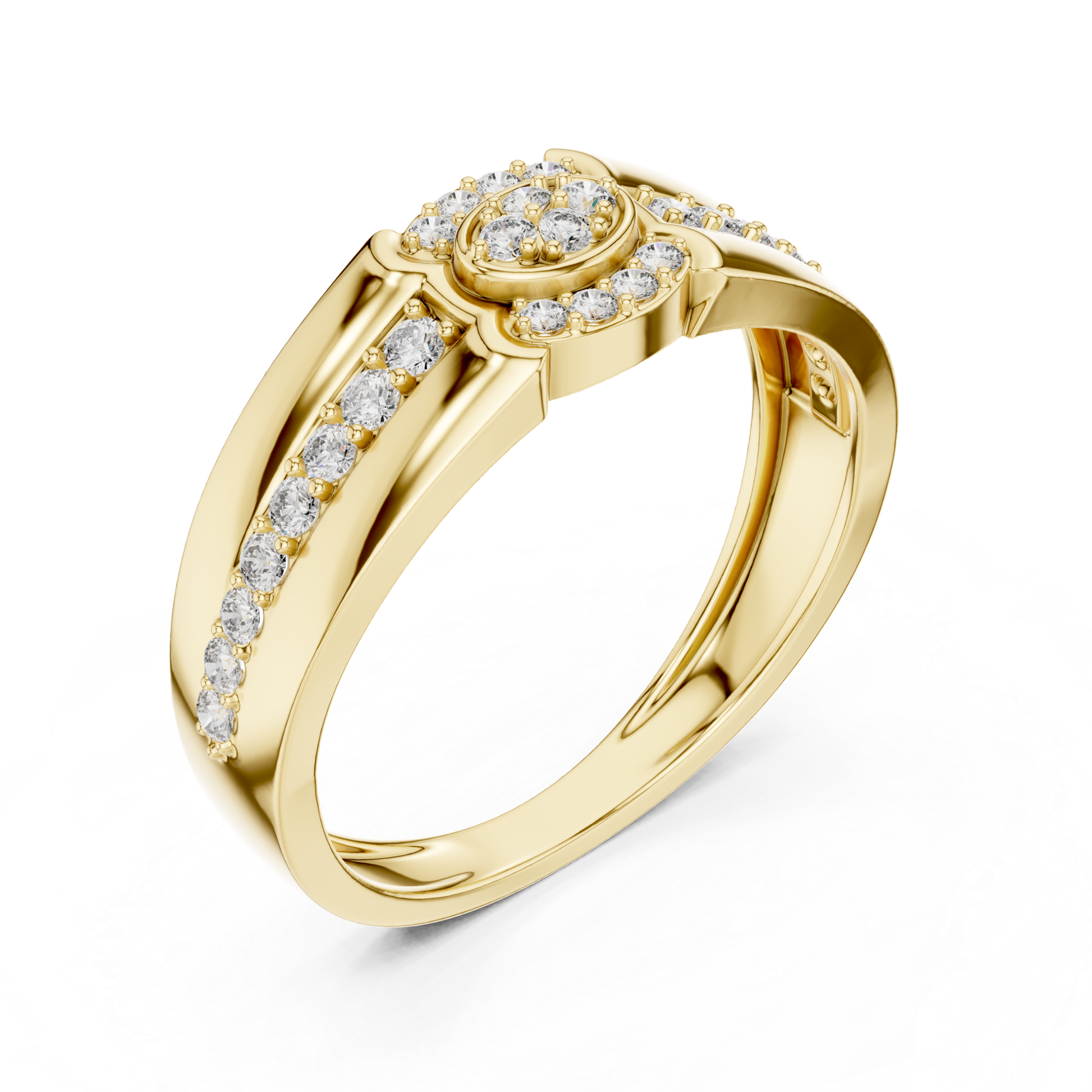 Angled view yellow gold diamond halo ring
Yellow gold floral diamond ring perspective view
Round diamond halo gold ring side angle
Yellow gold diamond cluster ring angled profile
Perspective view diamond halo yellow gold ring
Yellow gold split band diamond ring angle
Three quarter view yellow gold diamond ring
Yellow gold round diamond ring profile angle
Angled perspective floral diamond gold ring
Yellow gold halo cluster ring side view
