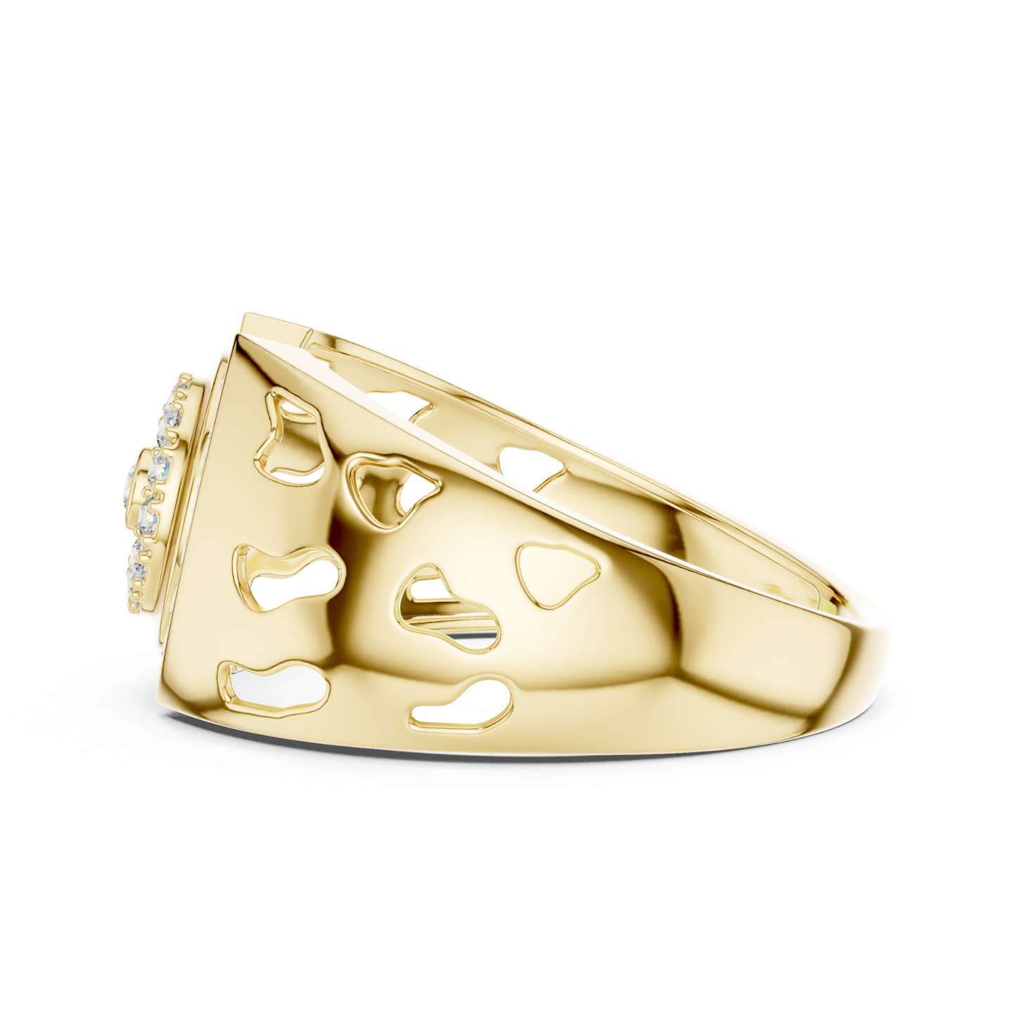 Yellow gold diamond halo statement ring side profile
Side profile yellow gold diamond fashion ring
Yellow gold wide band diamond ring side view
Round diamond halo yellow gold ring profile
Yellow gold designer diamond ring side angle
Modern yellow gold diamond ring side profile
Yellow gold luxury diamond statement band side
Wide yellow gold fashion ring side profile
Yellow gold round diamond ring angled profile
Yellow gold open gallery statement ring side