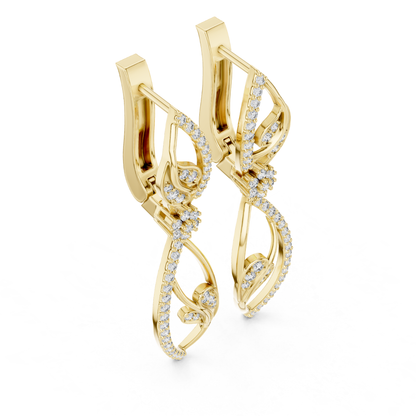 Side profile yellow gold diamond leaf drop earrings
Yellow gold open leaf diamond earrings side view
Round diamond leaf motif drop earrings in gold
Side view designer diamond drop earrings in yellow gold
Yellow gold diamond earrings with leaf pattern side view
Curved leaf diamond drop earrings in yellow gold
Openwork round diamond earrings side profile in gold
Yellow gold leaf inspired dangle earrings side view
Fine diamond drop earrings with leaf design in gold
Side angle yellow gold round diamond earrings