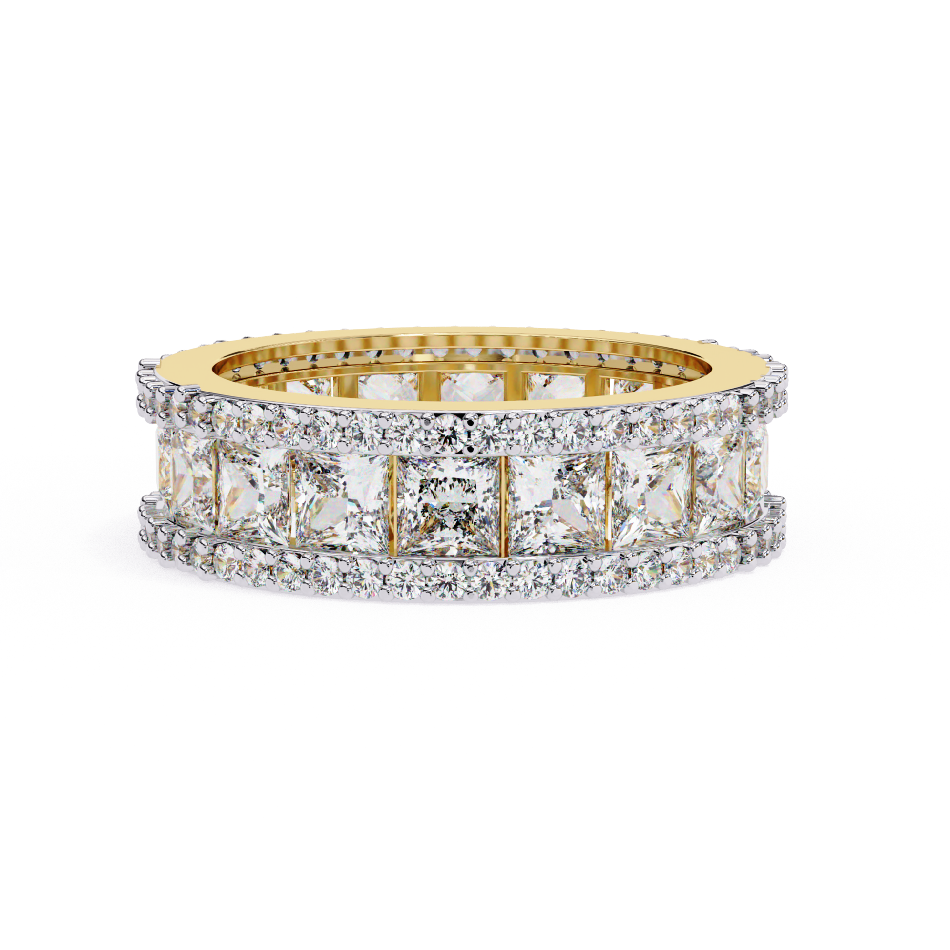 Yellow gold wide band with diamonds
Wide diamond band in yellow gold
Yellow gold ring with large diamonds
Diamond wide gold band front view
Yellow gold band full diamonds
Wide gold ring diamond setting
Yellow gold diamond band side view
Gold wide band with clear diamonds
Yellow gold ring diamond row
Wide yellow gold diamond band
