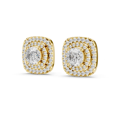 Yellow gold double halo diamond studs side view
Round diamond double halo earrings side view
Cushion halo diamond studs side profile
Yellow gold halo diamond earrings side view
Double halo round diamond studs side angle
Round diamond cluster earrings side view
Yellow gold diamond halo studs side profile
Cushion shape diamond earrings side view
Round center halo studs side angle
Double halo diamond earrings side view