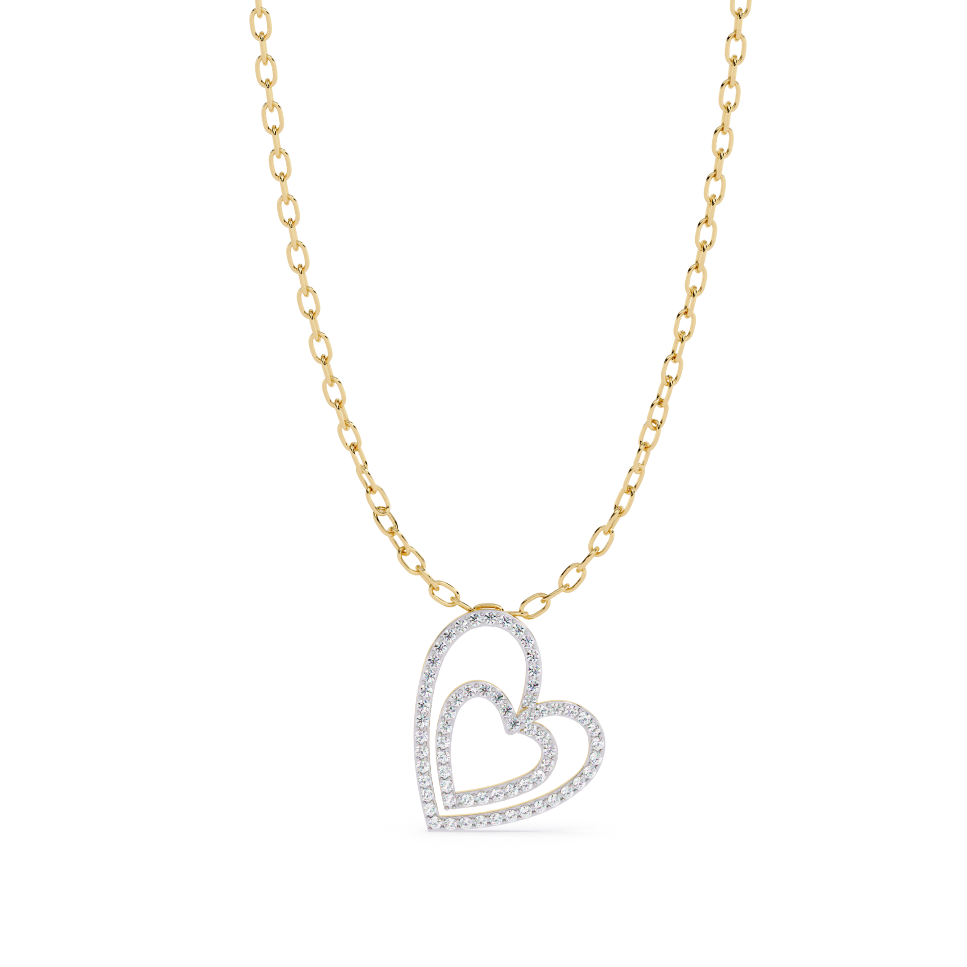Yellow gold double heart diamond pendant
Double heart pavé diamond pendant necklace
Yellow gold open heart diamond necklace
Elegant double heart diamond pendant
Yellow gold layered heart pendant
Diamond heart pendant with pavé setting
Polished yellow gold heart necklace
Modern double heart diamond pendant
Yellow gold heart diamond jewelry
Double heart pendant with round diamonds