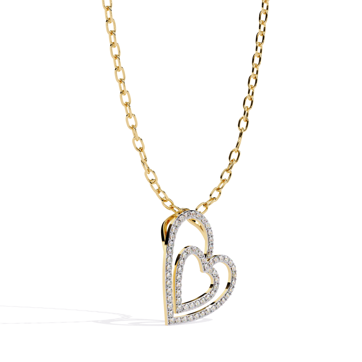 Yellow gold double heart diamond pendant side angle
Side angle view of double heart diamond pendant
Yellow gold open heart diamond pendant profile
Double heart pendant side profile in yellow gold
Yellow gold layered heart necklace side angle
Elegant double heart diamond pendant profile
Polished yellow gold heart pendant side
Modern double heart necklace side perspective
Yellow gold diamond heart pendant angle
Open heart diamond pendant side detail
