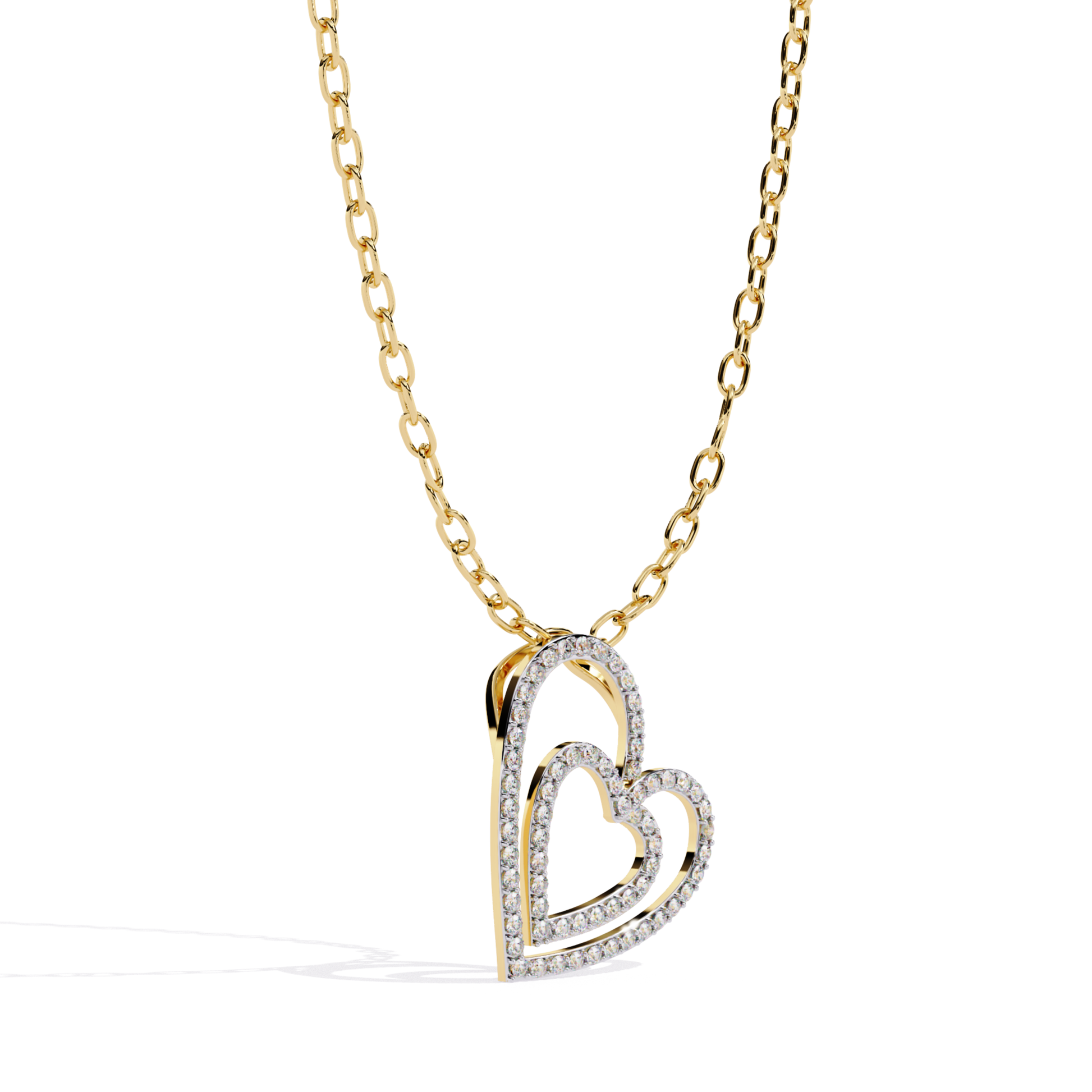 Yellow gold double heart diamond pendant side angle
Side angle view of double heart diamond pendant
Yellow gold open heart diamond pendant profile
Double heart pendant side profile in yellow gold
Yellow gold layered heart necklace side angle
Elegant double heart diamond pendant profile
Polished yellow gold heart pendant side
Modern double heart necklace side perspective
Yellow gold diamond heart pendant angle
Open heart diamond pendant side detail