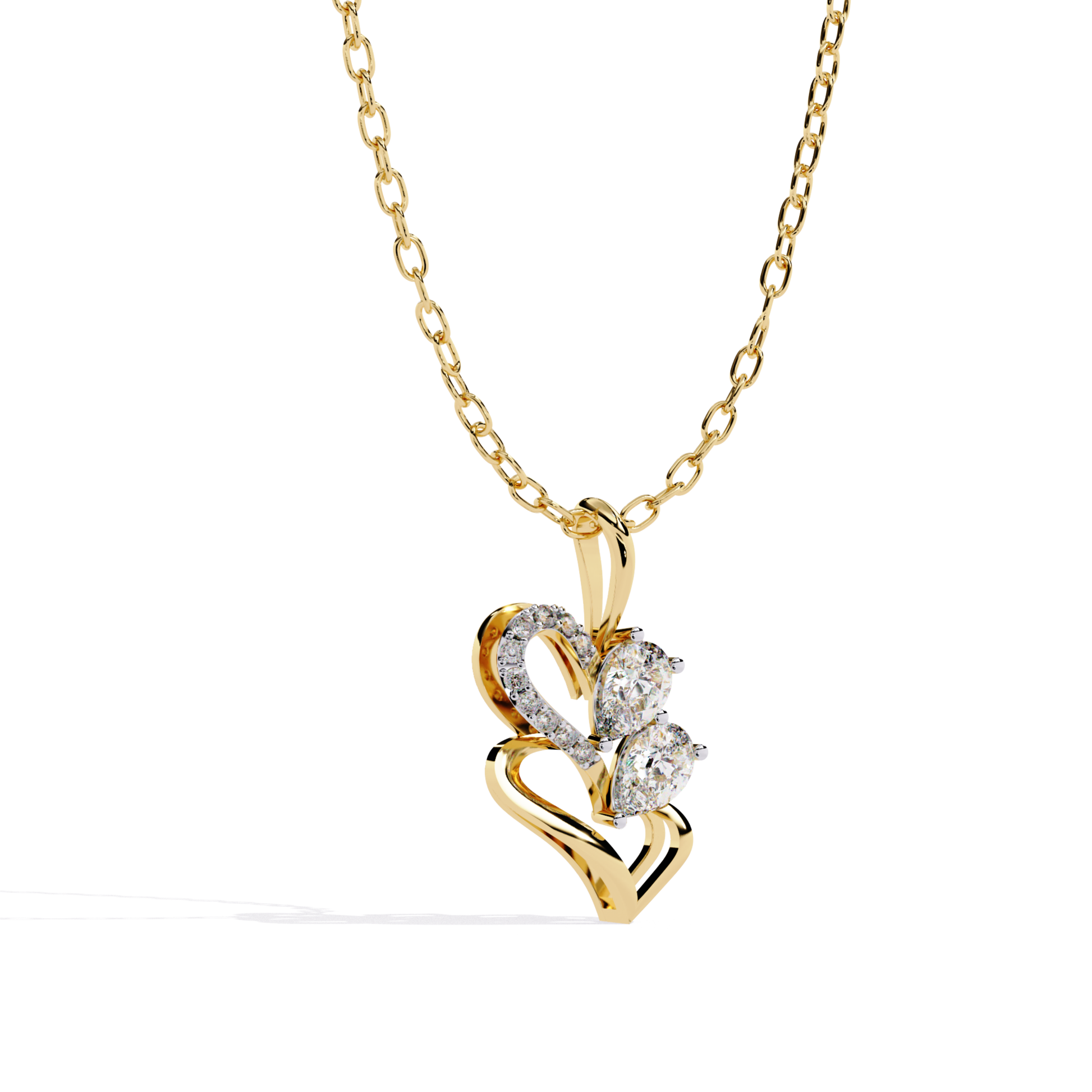 Yellow gold double heart pear diamond pendant side angle
Side angle view of pear diamond heart pendant
Yellow gold heart pendant with pear diamonds
Double heart pear diamond pendant side profile
Yellow gold pear diamond necklace side angle
Elegant heart pendant with pear diamonds
Polished yellow gold heart pendant profile
Modern pear diamond heart pendant side view
Yellow gold twin pear diamond pendant angle
Open double heart pendant side angle
