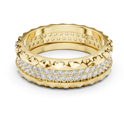 Yellow gold diamond eternity ring with double pave rows
Round diamond eternity band in polished yellow gold
Yellow gold wedding band with layered diamond setting
Modern yellow gold ring with sparkling round diamonds
Double row diamond band with textured yellow gold edges
Luxury yellow gold eternity ring with pave diamonds
Wide yellow gold diamond band with detailed pattern
Elegant yellow gold ring with continuous diamond rows
Yellow gold anniversary band with round cut diamonds
Statement yellow gold diamond