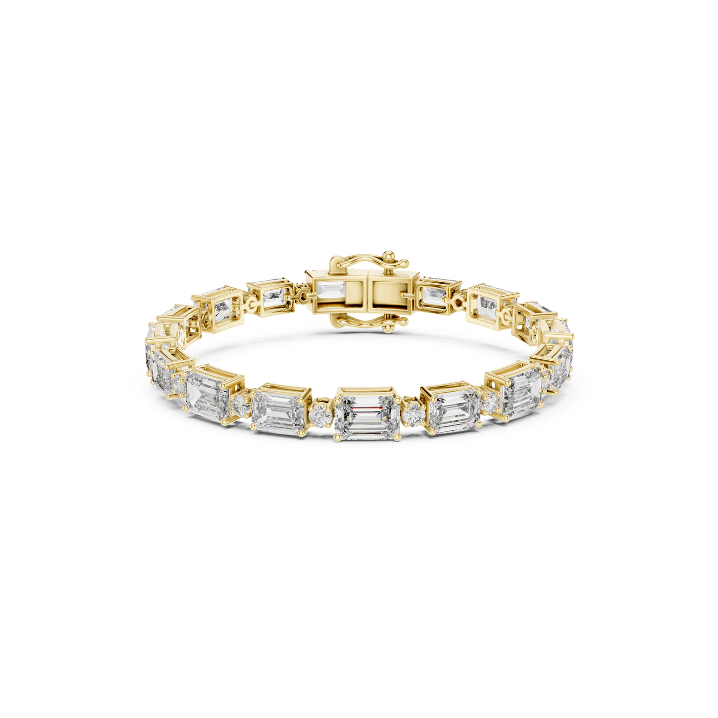Yellow gold emerald and round diamond tennis bracelet
Emerald cut diamonds with round accent stones bracelet
Yellow gold mixed shape diamond bracelet
Emerald and round diamond line bracelet
Yellow gold bracelet with step cut diamonds
Diamond tennis bracelet with emerald and round stones
Yellow gold geometric diamond bracelet design
Emerald shape diamond bracelet with round accents
Mixed cut diamond bracelet in yellow gold
Yellow gold emerald and round diamond jewelry bracelet