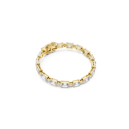 Top view yellow gold emerald and round diamond bracelet
Yellow gold tennis bracelet with emerald cut stones
Mixed shape diamond bracelet overhead view
Emerald and round diamond bracelet top angle
Yellow gold bracelet with step cut diamond pattern
Circular emerald and round diamond bracelet
Yellow gold geometric diamond tennis bracelet
Top profile mixed cut diamond bracelet
Emerald cut bracelet with round diamond accents
Yellow gold bracelet with emerald and round diamonds