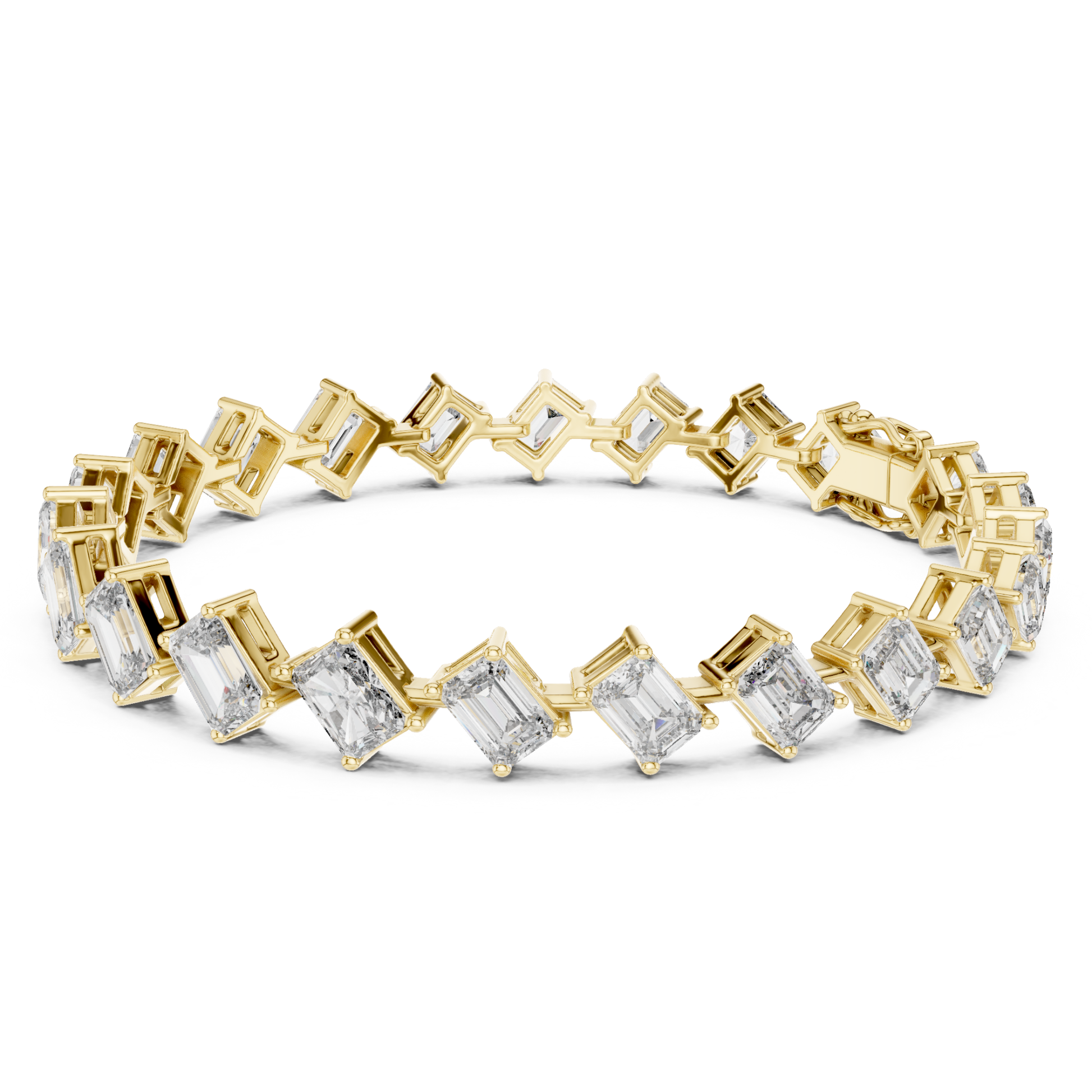 Yellow gold floating emerald cut diamond tennis bracelet
Emerald cut diamond bracelet with open link design
Luxury yellow gold geometric diamond tennis bracelet
Modern floating diamond bracelet for women
Fine jewelry emerald cut diamond bracelet in gold
Premium yellow gold bracelet with step cut diamonds
Designer floating emerald diamond tennis bracelet
Elegant gold bracelet with emerald cut diamonds
Contemporary diamond line bracelet in yellow gold
Solid gold floating emerald diamond bracelet