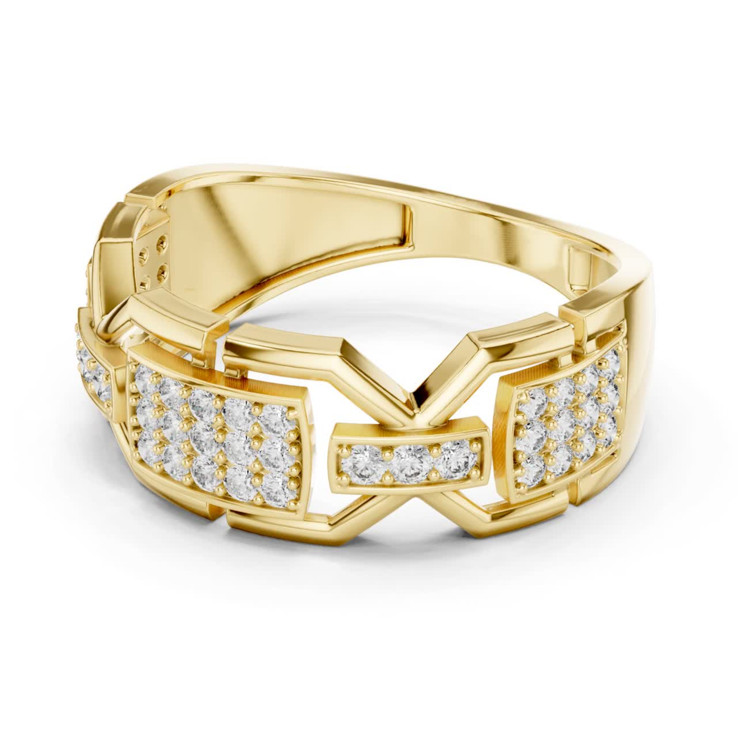 Side view yellow gold geometric diamond statement ring
Yellow gold abstract pave diamond band side profile
Modern yellow gold geometric cluster ring side angle
Yellow gold wide band diamond ring side design
Contemporary yellow gold architectural diamond ring
Yellow gold open style geometric diamond band
Luxury yellow gold layered diamond ring side view
Bold yellow gold modern diamond band profile
Yellow gold geometric fashion ring side angle
Elegant yellow gold statement diamond ring side