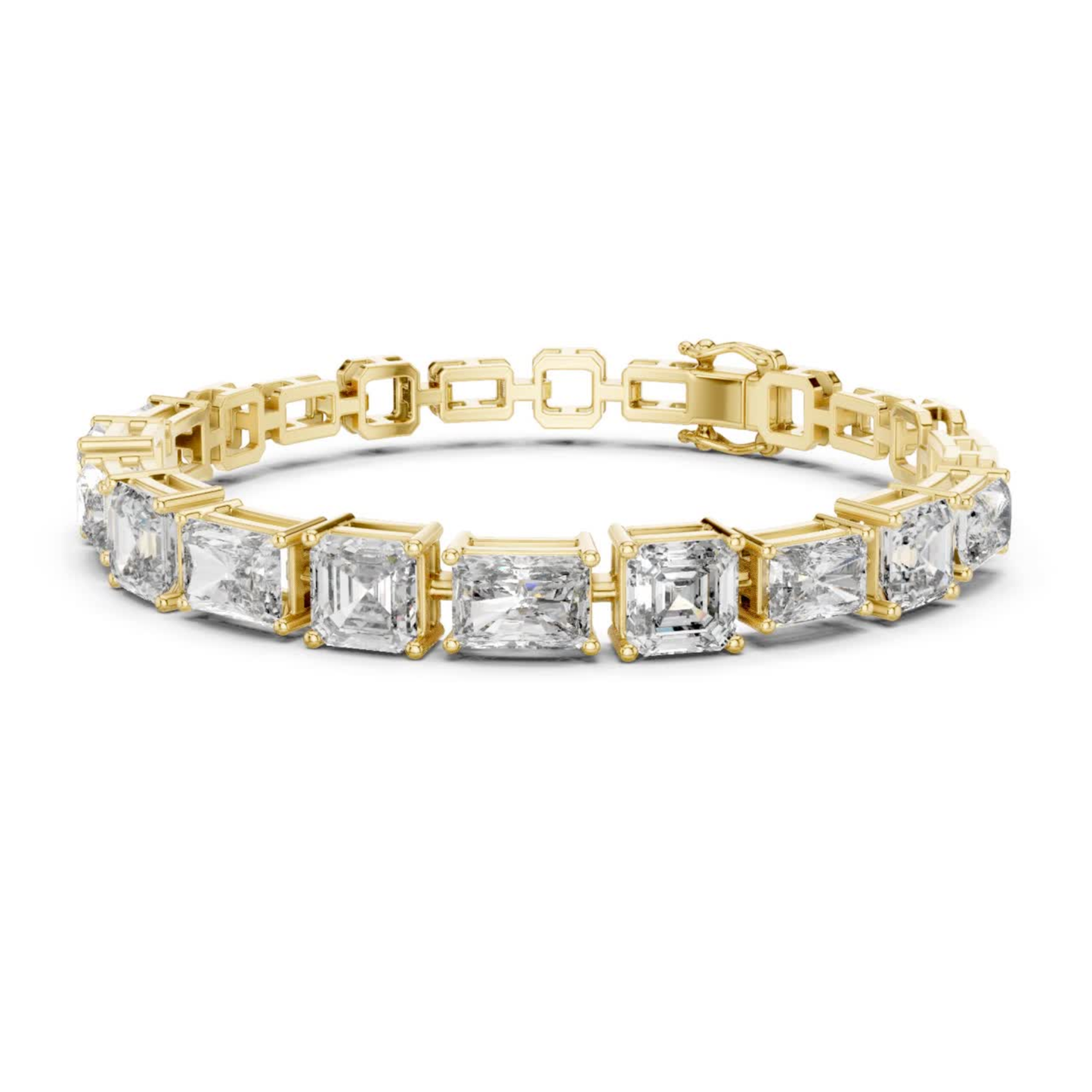 Yellow gold bracelet with mixed shape diamonds
Geometric diamond tennis bracelet in polished yellow gold
Elegant bracelet with radiant and emerald stones
Luxury yellow gold bracelet with fancy cut diamonds
Fine tennis bracelet with geometric stone layout
Statement diamond bracelet with sleek gold links
Modern yellow gold bracelet with bold diamonds
Delicate bracelet with polished yellow gold finish
Premium diamond bracelet with unique cut pattern
Stylish tennis bracelet with fancy diamond setting