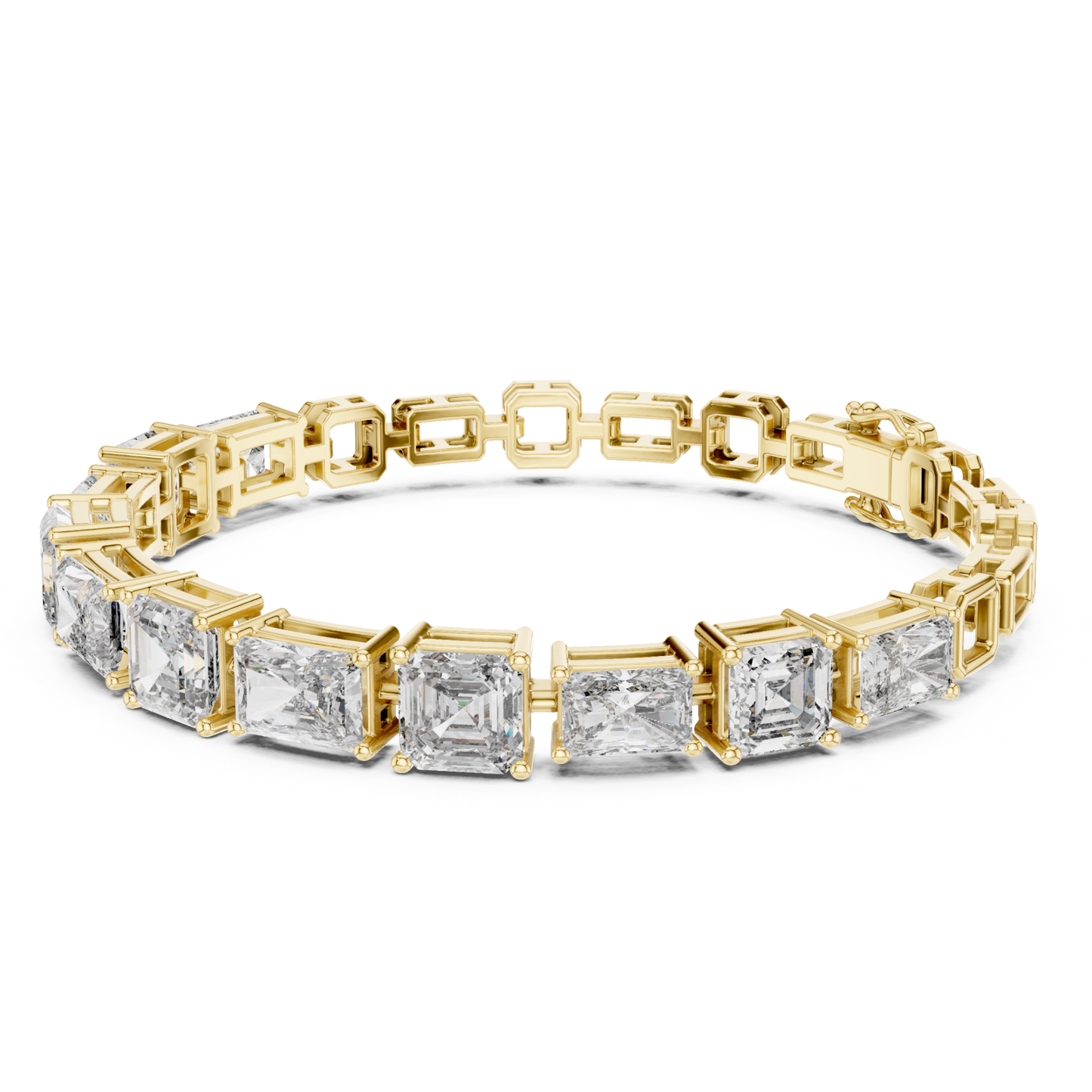Yellow gold bracelet with mixed shape diamonds
Geometric diamond tennis bracelet in polished yellow gold
Elegant bracelet with radiant and emerald stones
Luxury yellow gold bracelet with fancy cut diamonds
Fine tennis bracelet with geometric stone layout
Statement diamond bracelet with sleek gold links
Modern yellow gold bracelet with bold diamonds
Delicate bracelet with polished yellow gold finish
Premium diamond bracelet with unique cut pattern
Stylish tennis bracelet with fancy diamond setting