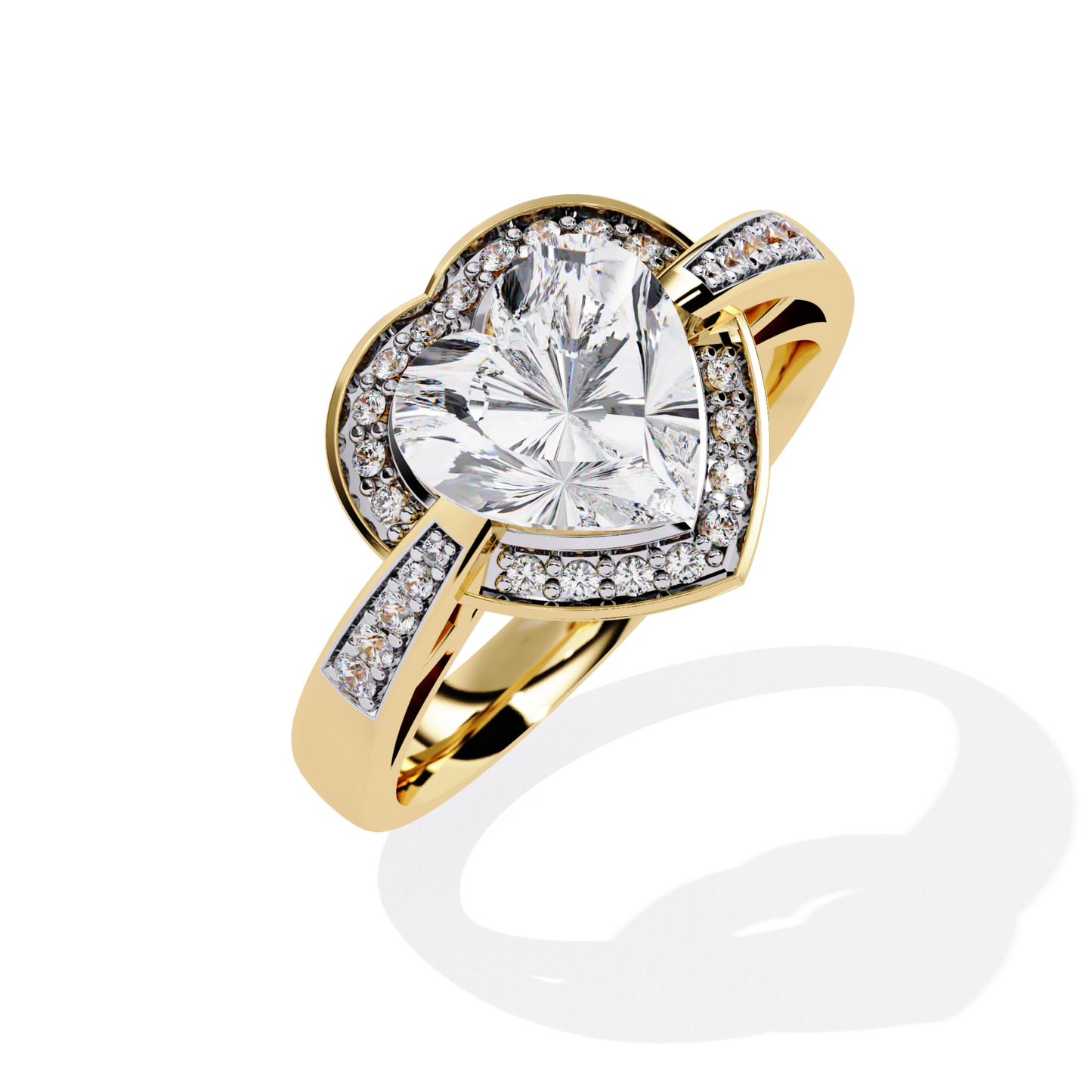 Yellow gold heart diamond ring
Heart diamond halo ring side view
Yellow gold heart center diamond
Heart shape diamond ring angle view
Yellow gold heart diamond band
Heart diamond ring with side stones
Yellow gold heart diamond jewelry
Heart diamond ring close angle
Yellow gold heart diamond design
Heart diamond ring detailed view