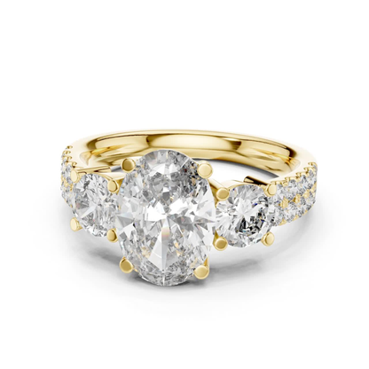 Yellow gold oval three stone diamond engagement ring
Oval cut diamond ring with pave side stones
Yellow gold oval diamond ring with accent diamonds
Three stone oval diamond bridal ring in yellow gold
Oval lab diamond ring with round side stones
Yellow gold prong set oval diamond ring design
Classic oval diamond engagement ring with pave band
Minimal yellow gold oval diamond statement ring
Oval center stone ring with diamond accented shank
Elegant yellow gold oval diamond wedding ring