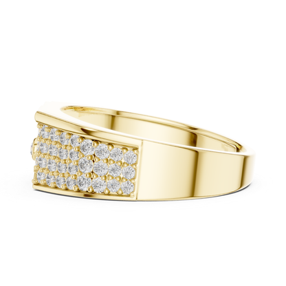 Yellow gold pave diamond band ring back view
Back profile yellow gold diamond statement ring
Yellow gold wide band with pave diamonds
Modern yellow gold diamond ring rear angle
Contemporary yellow gold pave diamond band
Yellow gold luxury ring with diamond rows
Elegant yellow gold rear view diamond ring
Yellow gold geometric pave diamond profile
Bold yellow gold fashion ring back detail
Yellow gold designer band with pave diamonds