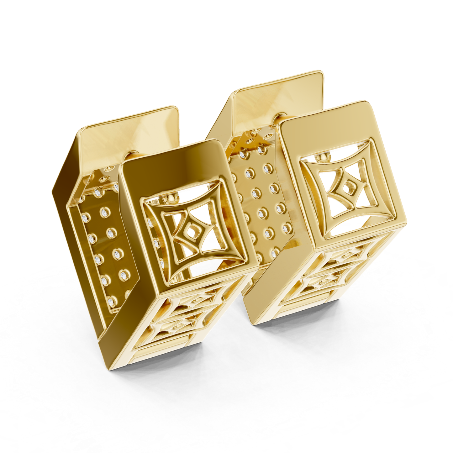 Back angle yellow gold Pave diamond hoop earrings
Yellow gold diamond hoop earrings rear angle
Yellow gold hoop earrings open gallery back view
Geometric diamond hoop earrings yellow gold rear angle
Yellow gold Pave diamond earrings back perspective
Round diamond hoop earrings yellow gold back angle
Yellow gold earrings with open gallery design
Rear angle yellow gold diamond hoop earrings
Yellow gold Pave earrings lattice gallery view
Yellow gold diamond hoop earrings backside angle