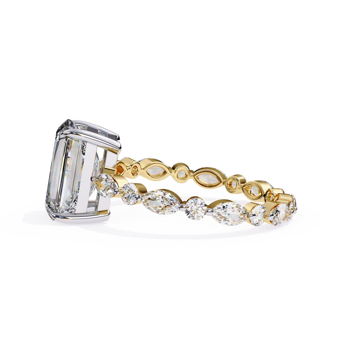 Angle View Radiant Cut Diamond Marquise Accent Ring
Yellow Gold Radiant Diamond Ring Angle Profile
Radiant Cut Diamond Ring With Marquise Side Stones
Side Angle Radiant Diamond Ring In Yellow Gold
Yellow Gold Solitaire Ring With Marquise Accents
Radiant Diamond Ring Open Gallery Angle View
Marquise Accent Band Ring Angle Perspective
Yellow Gold Diamond Ring With Radiant Center Stone
Contemporary Radiant Diamond Ring Angle View
Angle Profile Ring With Marquise Diamond Details