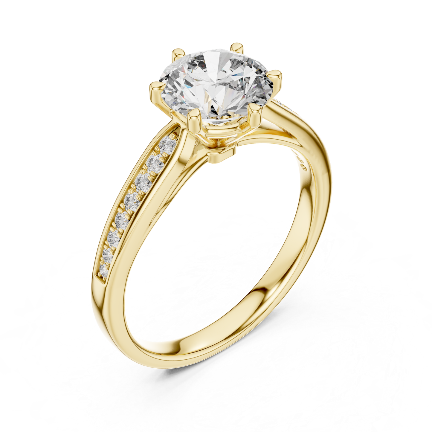 Yellow Gold Round Brilliant Diamond Cathedral Ring
Round Cut Diamond Ring with Pave Accents
Yellow Gold Diamond Ring with Tapered Shank
Fine Jewelry Round Diamond Ring Design
Yellow Gold Classic Diamond Proposal Ring
Elegant Round Diamond Ring with Accent Band
Yellow Gold Luxury Diamond Solitaire Setting
Premium Round Cut Diamond Gold Ring
Yellow Gold Diamond Ring with Cathedral Style
Timeless Brilliant Diamond Ring in yellow Gold