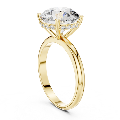 Yellow gold round brilliant solitaire ring rear angle view
Rear angle of round brilliant diamond ring
Yellow gold four prong solitaire ring profile
Round brilliant diamond ring with hidden halo
Yellow gold hidden halo diamond ring
Lab grown round brilliant solitaire ring
Yellow gold ring with hidden halo setting
Rear profile of round brilliant diamond ring
Yellow gold polished solitaire ring
Four prong round brilliant engagement ring