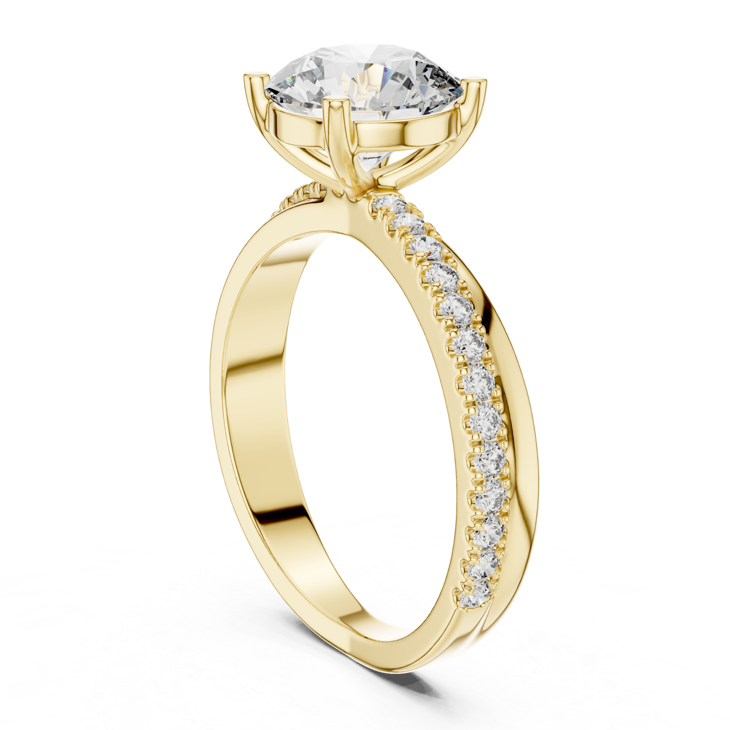 Side view yellow gold round diamond cathedral ring
Round diamond cathedral ring with yellow gold pave band
Yellow gold engagement ring with raised round diamond
Side profile round diamond ring in yellow gold
Yellow gold solitaire ring with pave diamond band
Elegant round diamond cathedral setting ring
Yellow gold round diamond ring with side diamonds
Four prong round diamond ring in yellow gold
Minimal yellow gold cathedral engagement ring
Yellow gold pave band with round solitaire diamond