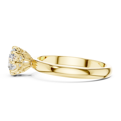 Yellow gold eight prong diamond ring side profile
Side view of yellow gold round diamond ring
Yellow gold round cut diamond ring gallery view
Yellow gold ornate eight prong ring profile
Raised round diamond setting in yellow gold
Yellow gold polished solitaire ring side detail
Yellow gold classic diamond ring profile design
Yellow gold secure eight prong ring setting
Yellow gold round brilliant diamond ring profile
Yellow gold elegant solitaire ring side angle