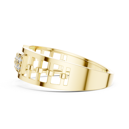 Yellow gold round diamond modern band ring
Luxury yellow gold ring with pave diamonds
Elegant yellow gold designer diamond ring
Stylish yellow gold geometric band ring
Premium yellow gold round diamond fashion ring
Modern yellow gold statement ring with diamonds
High polish yellow gold open style ring
Bold yellow gold diamond band jewelry ring
Exclusive yellow gold luxury designer ring
Yellow gold ring with round cut diamond accents