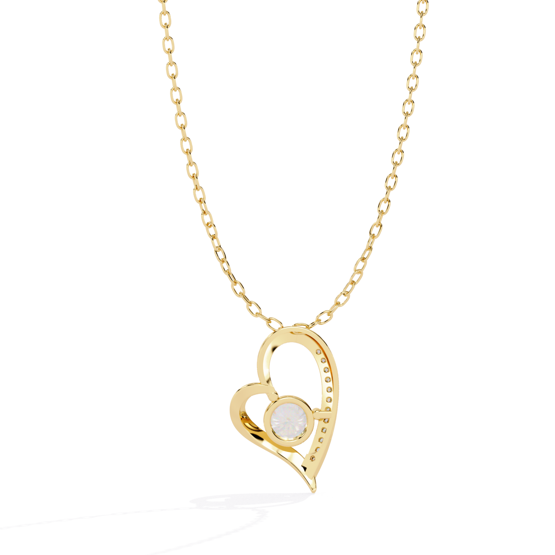 Yellow gold round cut diamond open heart pendant back view
Back view of open heart round diamond pendant
Yellow gold heart pendant reverse side
Round cut diamond open heart pendant back
Open heart pendant with center diamond back view
Yellow gold diamond heart pendant rear view
Polished open heart pendant back design
Yellow gold round diamond pendant reverse profile
Open heart pendant back detail in yellow gold
Round cut diamond heart pendant back finish