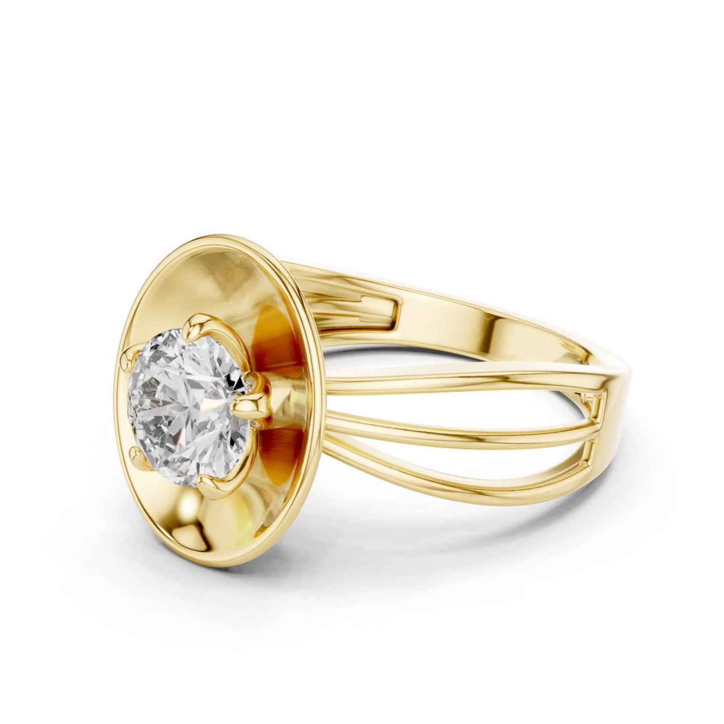 Yellow gold round diamond oval halo ring side view
Angled yellow gold oval diamond ring with split band
Yellow gold polished oval diamond ring side profile
Round diamond yellow gold oval frame ring design
Yellow gold split shank round diamond ring side view
Yellow gold oval centerpiece diamond ring profile
Modern yellow gold round diamond oval ring design
Yellow gold solitaire diamond oval top ring angle
Elegant yellow gold oval diamond split band ring
Yellow gold round diamond statement ring side angle