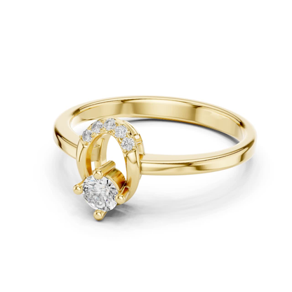 Yellow gold round diamond ring side profile view
Side view of yellow gold solitaire diamond ring
Minimal yellow gold ring with raised diamond setting
Round diamond ring with open gallery side design
Elegant yellow gold diamond ring side angle
Polished yellow gold ring with prong diamond mount
Delicate solitaire diamond ring with slim gold band
Yellow gold engagement ring with side detail view
Modern round diamond ring with open side setting
Fine yellow gold ring with elevated diamond design