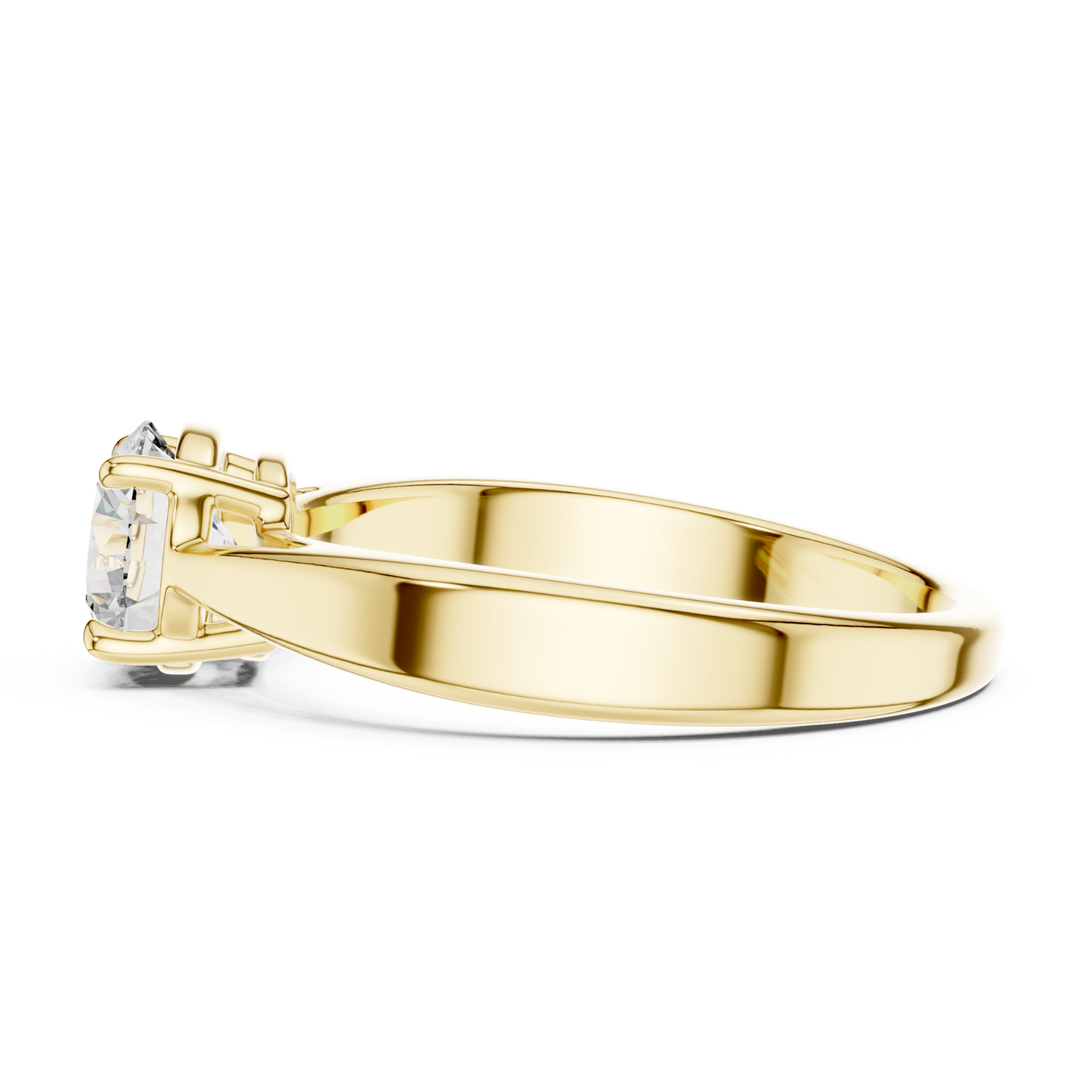 Yellow gold tapered diamond ring side profile
Yellow gold round diamond ring gallery view
Side view of yellow gold solitaire diamond ring
Yellow gold round cut diamond ring profile
Yellow gold four prong diamond ring side detail
Raised round diamond setting in yellow gold
Yellow gold polished tapered band profile
Yellow gold elegant solitaire ring side angle
Yellow gold classic diamond ring side design
Yellow gold round brilliant diamond ring profile