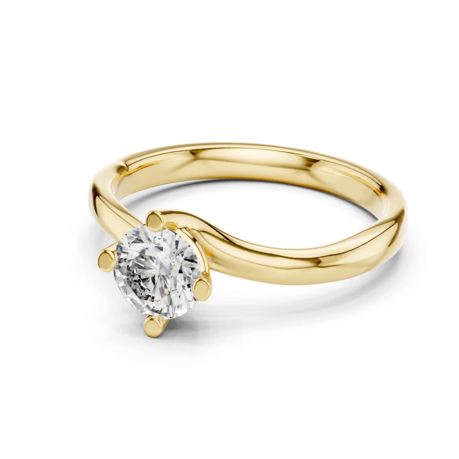 Side view yellow gold twisted solitaire ring
Yellow gold round diamond side profile ring
Twisted band solitaire diamond ring side angle
Yellow gold engagement ring side view
Round diamond solitaire ring gold side view
Minimal twisted diamond ring yellow gold
Yellow gold prong set solitaire ring angle
Elegant round diamond twist band side view
Modern yellow gold solitaire side profile ring
Round diamond twisted band ring gold angle