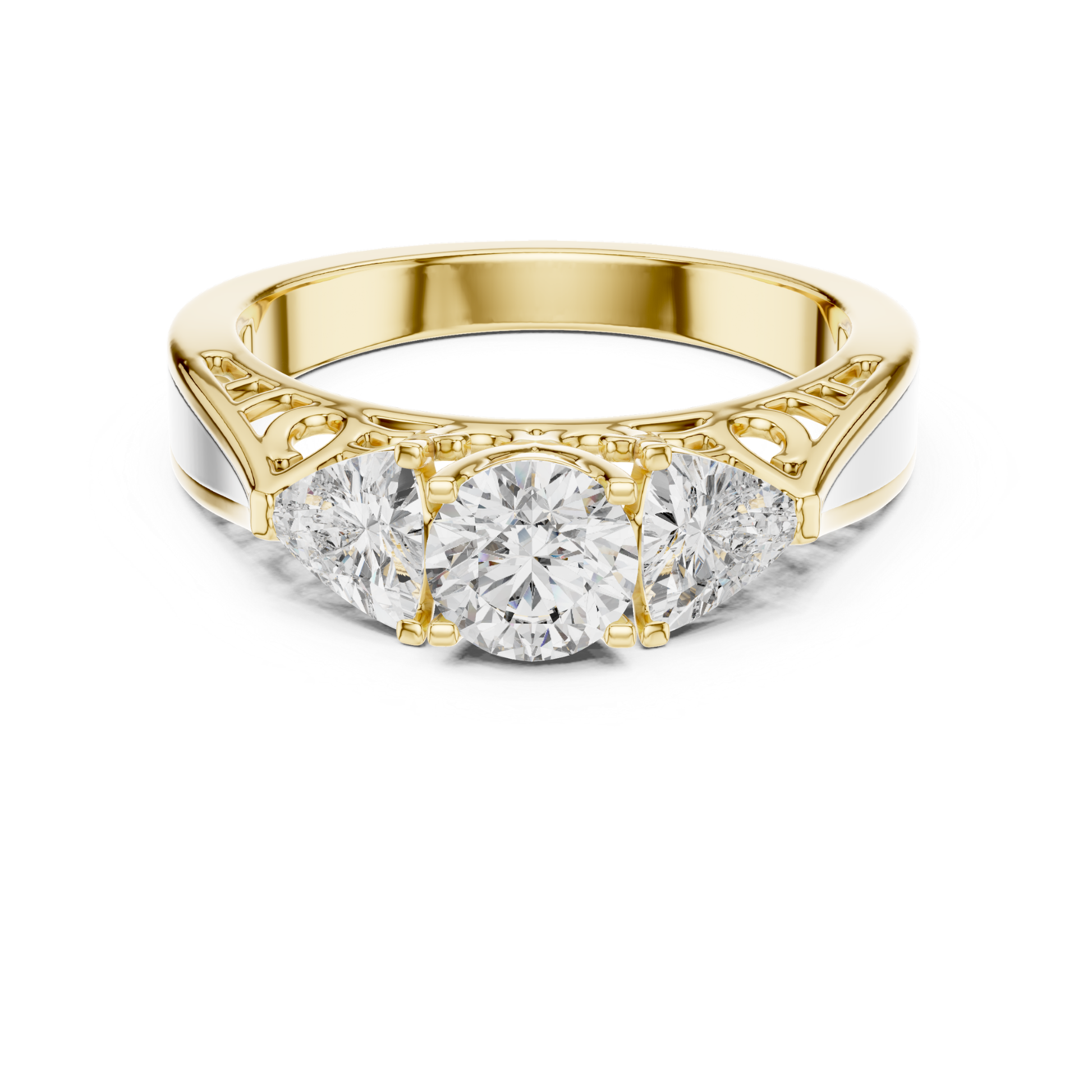 Yellow gold round cut three stone diamond ring
Yellow gold three stone diamond ring center design
Round diamond ring yellow gold side stones style
Yellow gold engagement ring three stone elegant
Yellow gold diamond ring round cut center setting
Three stone ring yellow gold polished design
Yellow gold ring trio diamond arrangement look
Round cut diamond ring yellow gold classic style
Yellow gold fine diamond ring three stone structure
Classic three stone diamond ring yellow gold style